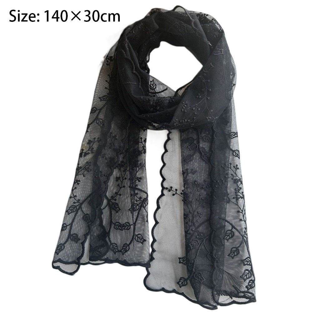 Retro Women's Lace Scarf Elegant Silk Headband Casual Female Headscarf