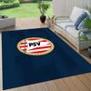 PSV Eindhoven Flannel Pattern Square Carpet,Area Rug,Carpet Rug for Living Room Bedroom Sofa Playroom Decor,Non-slip Floor Mat