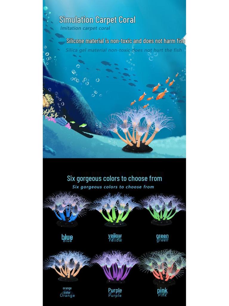 Aquarium Silicone Coral-Sunflower Ornament - Soft Body, Trendy Design
