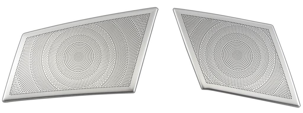 BRIGHTZ Stainless Steel Dashboard Speaker Covers Satin for T33 (2-Piece, Silver) X-Trail SNT33, ST33, NT33, SNT, ST, NT, (SPEAKER-150)