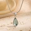 Gold Plated Droplet Necklace Clear Blue Ocean Necklace Water Drop Necklace  Women Jewelry