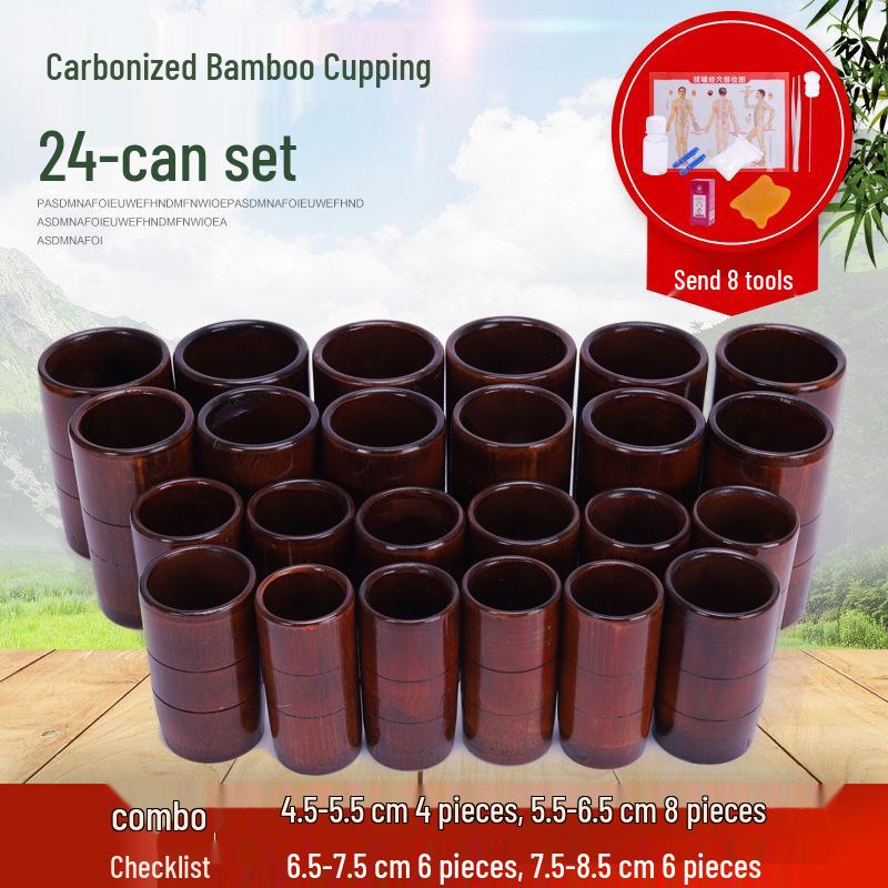 Bamboo Cupping Set: Carbonized Bamboo Charcoal Fire Cupping Jars & Tubes for Household Use