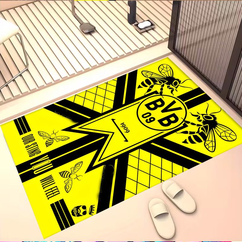 Borussia Dortmund Print Rug, Washable Floor Carpet, For Entryway Dorm Laundry Room Office Study, Home Decor Birthday Christmas Gift