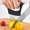 Stainless Steel Onion Holder for Slicing Prongs Rust-Resistant Vegetable Cutter Time-saving Potato Tomato Avocados Eggs Fruit Lemon Meat Assistant