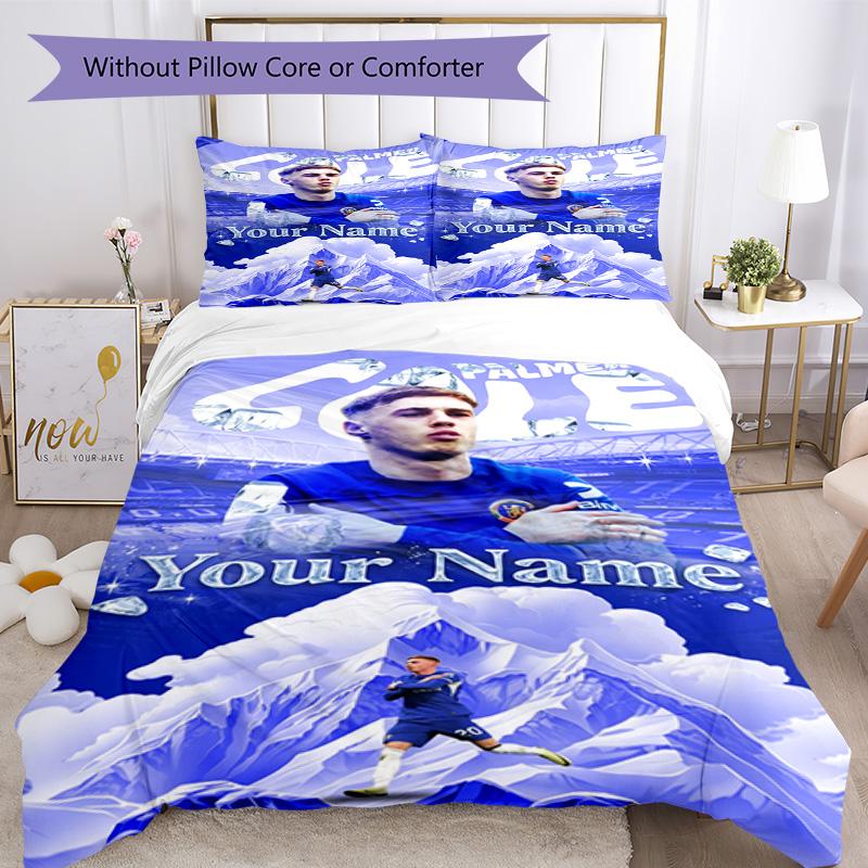 Chelsea Fc Football Player Customize Text Bed Sheet Set Suitable for Study room Machine Washable Home Decor Perfect Gift for Friends & Family