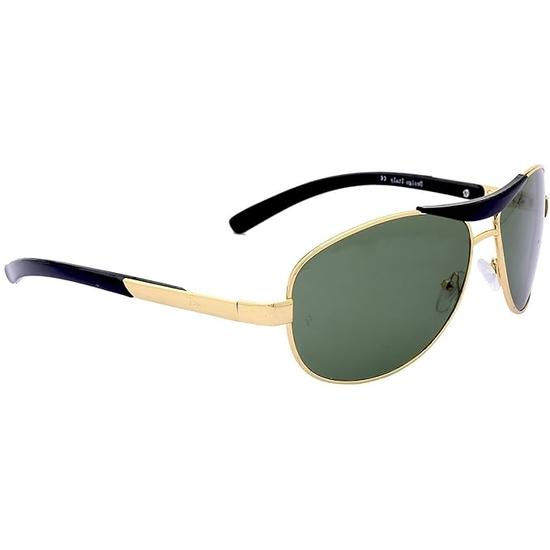 Dervin Green Lens Golden Frame Aviator Sunglasses for Men and Women