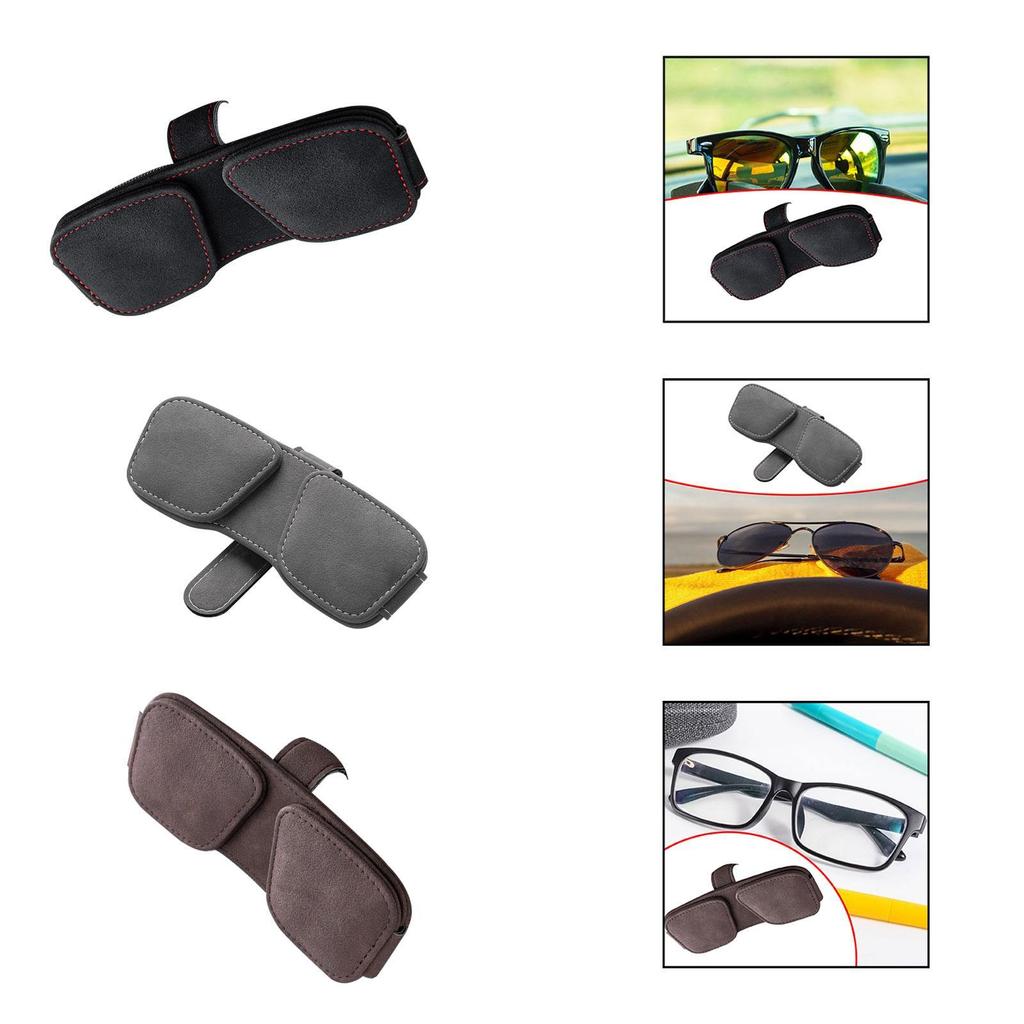 Car Sunglasses Holder Clip Eyeglasses Hanger Clip PU Leather Practical Magnetism for Different Size Eyeglasses Eyeglass Holder
