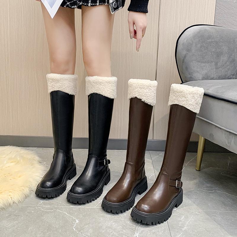 Botas altas de invierno Plataforma gruesa Zapatos femeninos Peluche Cálido  Damas Botas largas Confort Nieve Calzado cálido para mujeres comprar a buen  precio — entrega gratuita, reseñas reales con fotos — Joom