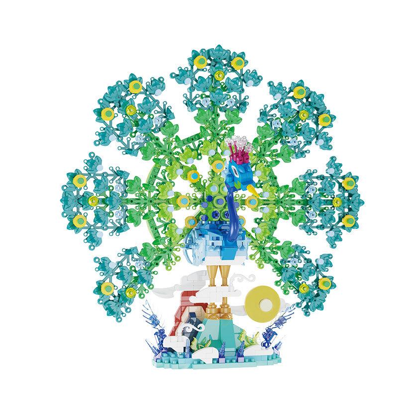 Phoenix Peacock New Year Mascot Building Blocks - Compatible with Lego Ornaments and Toys