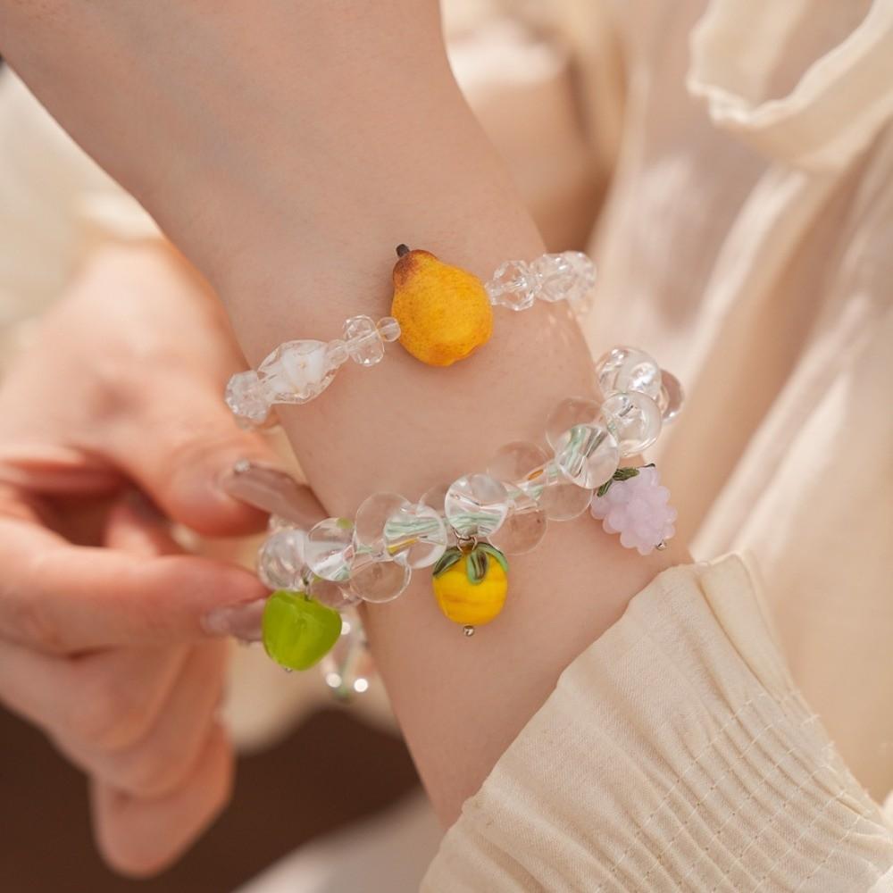 Beaded Simulation Fruit Bracelet Dopamine Summer Bohemian Jewelry Beads Bracelet Beach Jewelry