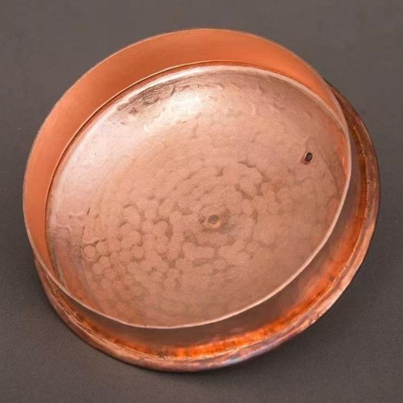 Handcrafted Vintage Thickened Copper Kettle,Hammer Texture Weave With lid Handheld 800 ml Pot,Heat Resistant Filter Tea Pot