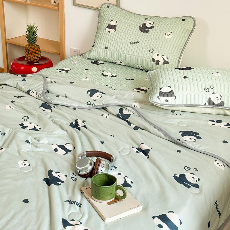 

1 шт. Летнее мультяшное хлопковое вязаное летнее одеяло класса А, тонкое одеяло, машинная стирка, для односпальной/двуспальной кровати 110x150cm