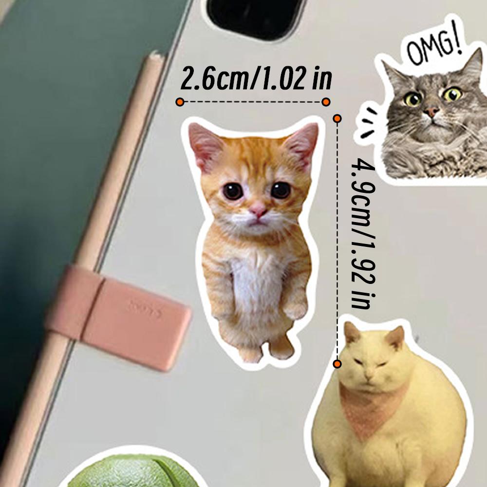 100/1000Pcs Funny Cute Cat Meme Animals Stickers Kawaii Decals Scrapbooking Notebook Luggage Laptop Skateboard Sticker Toy