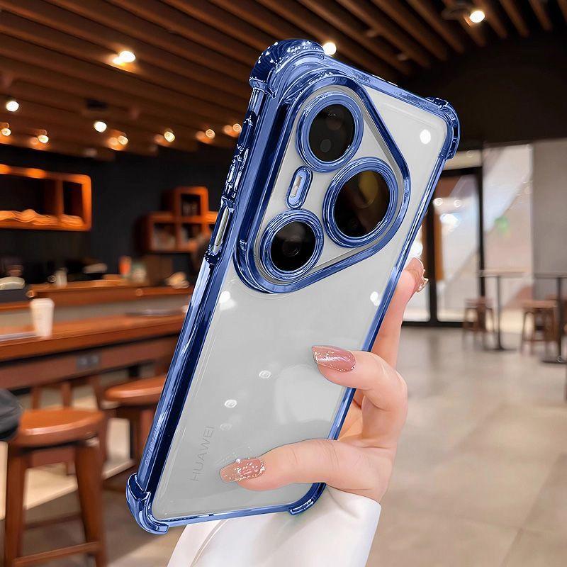 Case For Huawei Pura 80 Ultra 80 Pro plus Fashion Electroplating Transparent Four Corners Shockproof Back CoverFor Huawei Pura80