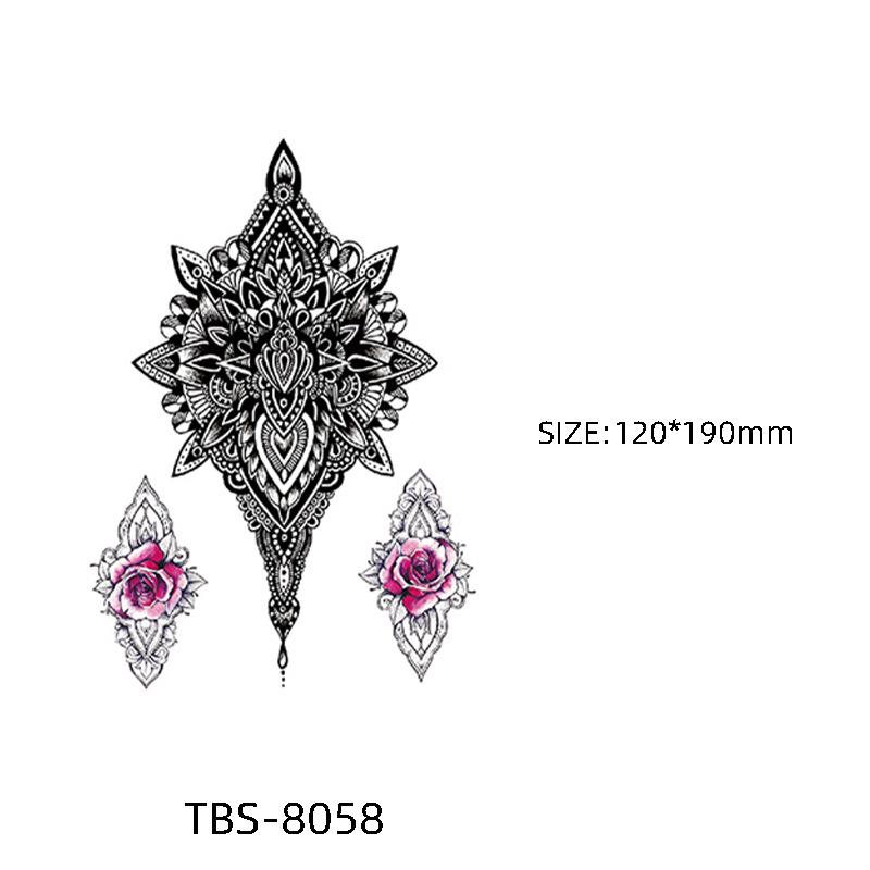Waterproof Semi-Permanent Black & White Totem Flower Tattoo Stickers