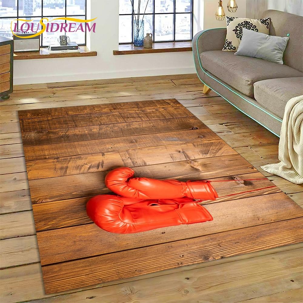 Boxing Gloves Boxer Fight Cartoon Rug Carpet for Living Room Bedroom Home Decor,Floor Mat Non-slip Decoration for Sofa Doormat