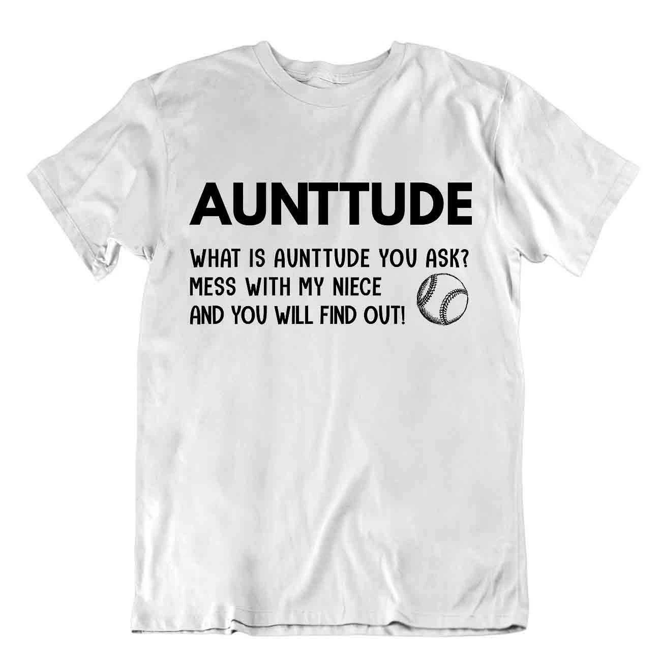 Softball Sport T-Shirt Tee Shirt Gift Cool Present Cute Funny Play Joke Aunttude XL