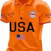 Summer Men's Breathable Polo  Men American Shirt Clothing American Flag Printed Polo Shirt Top