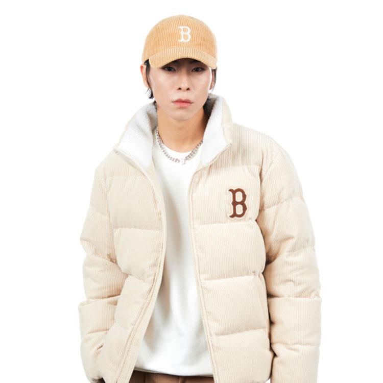 MLB Letter Towel Embroidered Thick Warm Corduroy Stand Collar Loose Short Down Jacket Unisex Jacket Off-White 3ADJB0826-43BGL