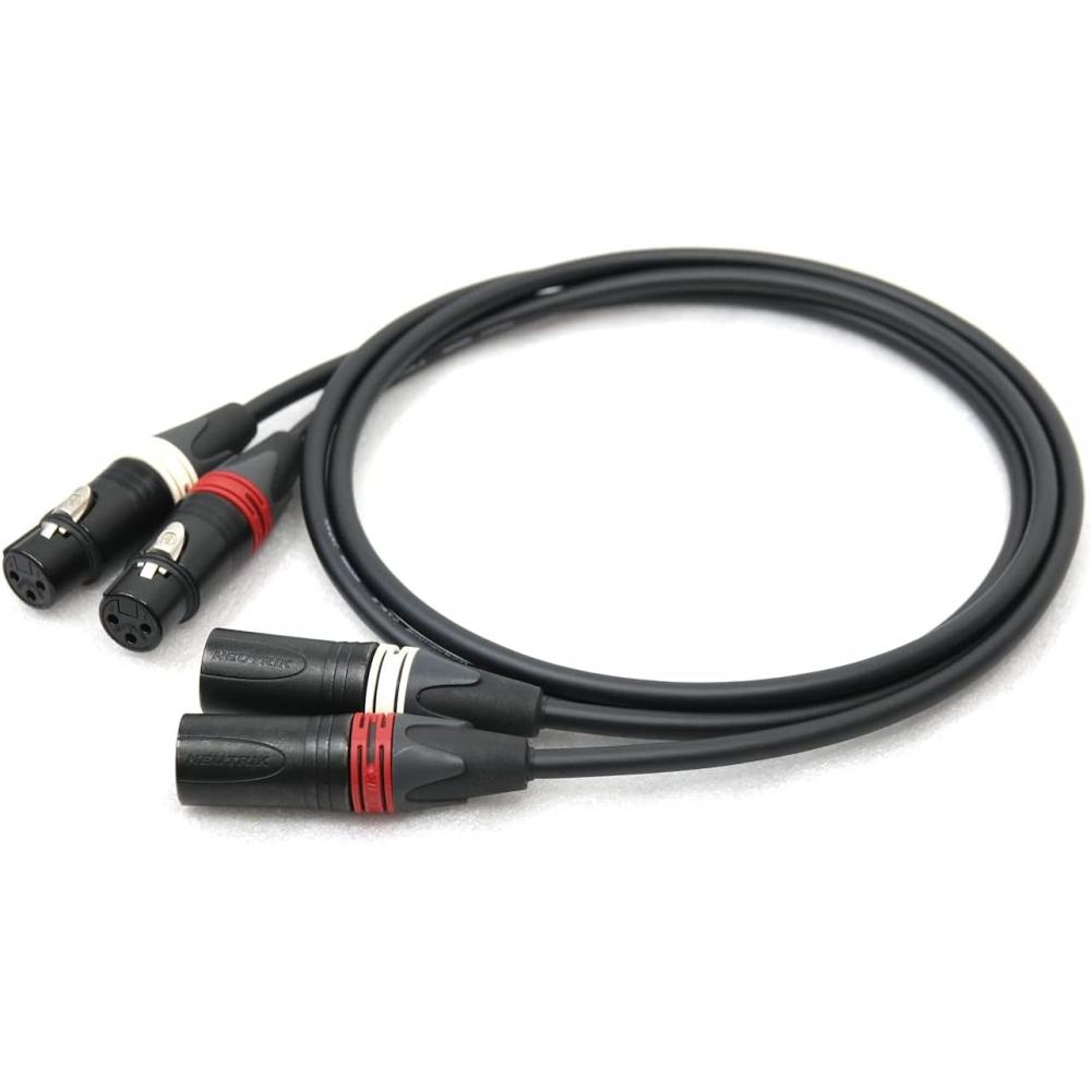 Onkodo 2534 Red White 2 Pair Xlr Microphone Cable 0.3 M 0.3 M