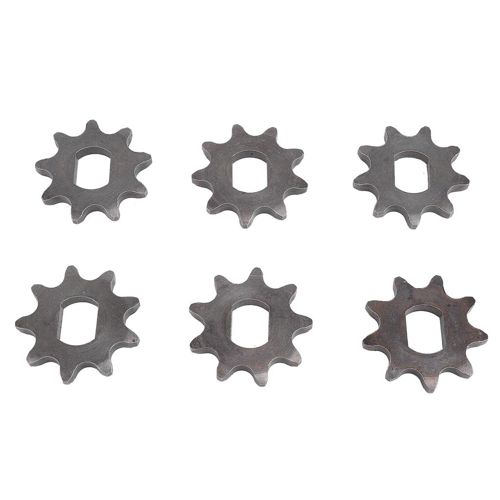 6PCS 420 9T Front Sprockets Steel 12x17mm Inner Diameter Motor Front Sprocket for 420 Chains