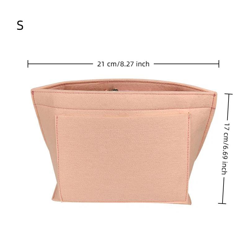 Felt Insert Bag Sturdy Foldable Handbag Liner Organizer Large Capacity Makeup Storage Bag for Travel Daily Use