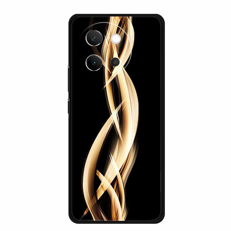 For Vivo V40 Lite Case V40lite V 40 Lite Fashion Black Silicone Soft Back Cover Case For Vivo V30e 5G Phone Case V 30 e Funda