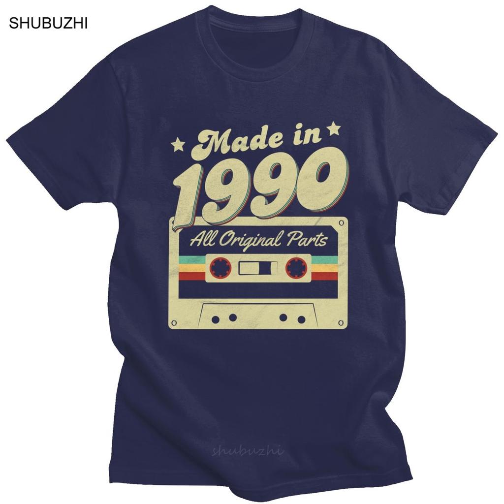 Made In 1990 T Shirt Unisex Cotton Fashion Tshirt Short Sleeve All Original Parts 30th 30 Years Old Birthday Gift Tee Top Clothing
