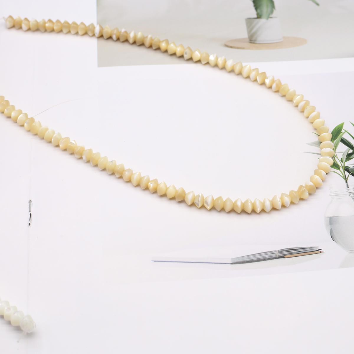 

1 нить, Белые Желтые Натуральные Ракушки для Изготовления Ювелирных Изделий DIY Ожерелья, Браслеты Ножные Браслеты Аксессуар, Уникальные Подарки на Хэллоуин, Рождество 38см 1String/4.5x6mm жёлтый