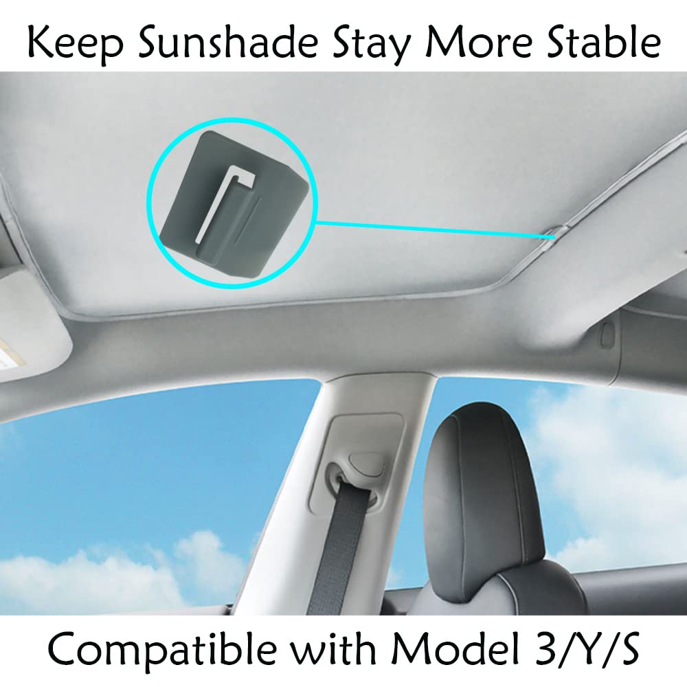 Oisinlas 16 stk Solskjermklips Takskjermklips for Soltak Kompatibel med Tesla Model 3