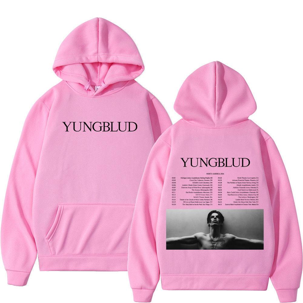 

Yungblud IDOLS North America Tour Graphic Hoodie Men Women Casual Hip-hop Pullover Gothic Punk Sportswear Autumn and Winter 2XL рожевий