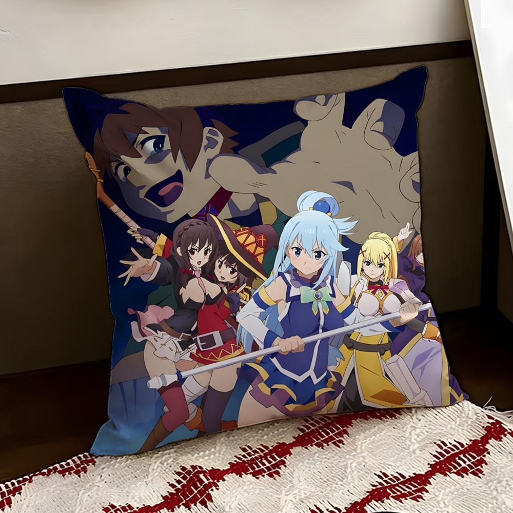 Anime IIsekai QQuartet Cushion Cover Reversible Soft Durable Pillow Cover Home  Car MultiScene Use for Daily Comfort