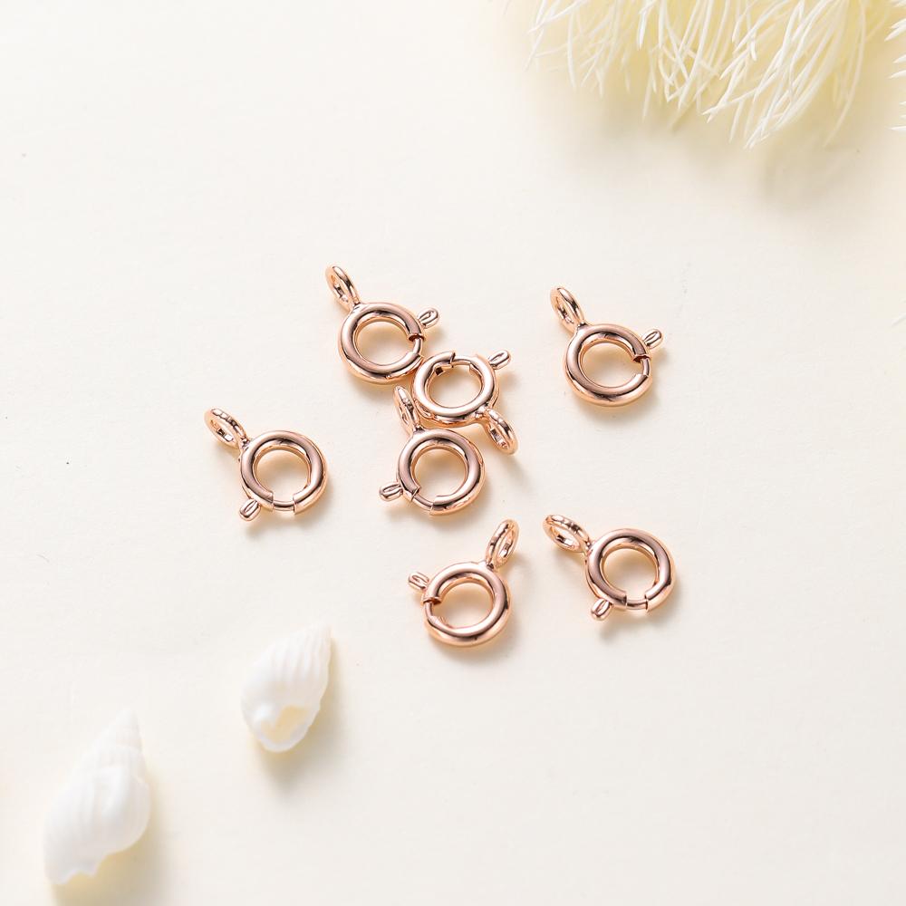 10 Stück/ 14K 18K Gold Runde Federstecker Mit Öse Offener Verbindungsverschluss Für DIY Schmuck Halskettenkettenherstellung Zubehör