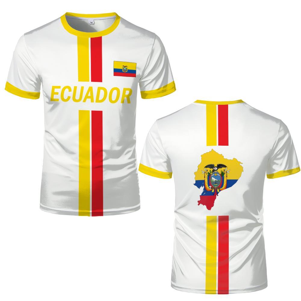 Ecuadorian Flag Print Football Jersey Men Breathable Soccer Shirt Quick-Drying Summer Casual Fan Sport T-Shirt