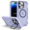 For iPhone 14 Pro Max Case Compatible with MagSafe Lens Frame Kickstand TPU+PC Shockproof Phone Cover