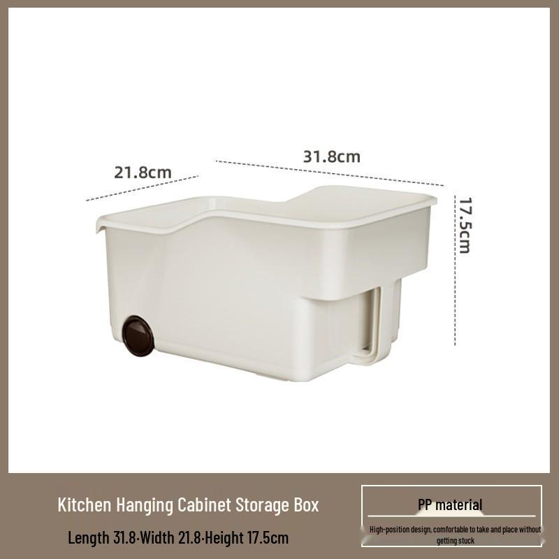 Japanese Kitchen Storage Box with Wheels - Under Sink Utensil and Miscellaneous Organizer