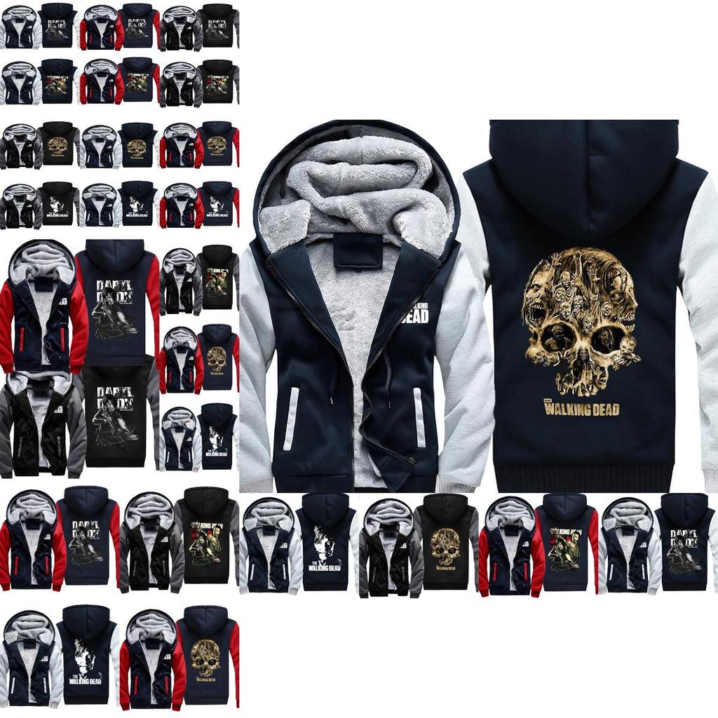 Cozy And Warm The Walking Dead Print Sweatshirts For Men With Ribbed Cuffs