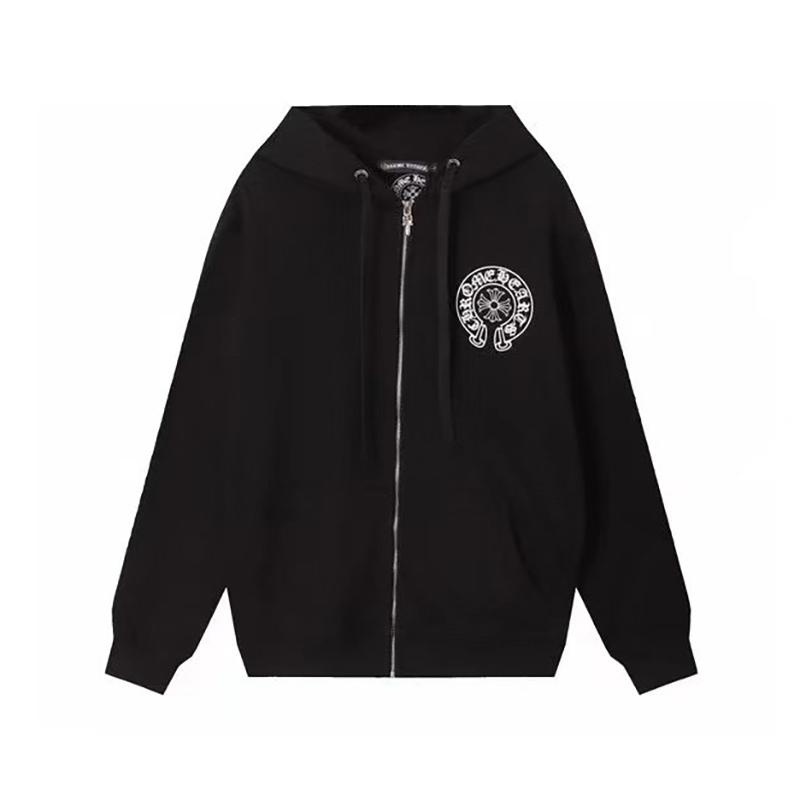 848 CHROME HEARTS 2025 Herbst und Winter Neues Übergröße Klassischer Stil Logo Reißverschluss Kapuzen-Sweatshirt, Geeignet für Paare zum Tragen