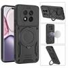 Magnetic Case For Honor Magic7 Lite 5G / X60 Pro 5G / X9c 5G Shockproof TPU + PC Phone Back Cover with Kickstand