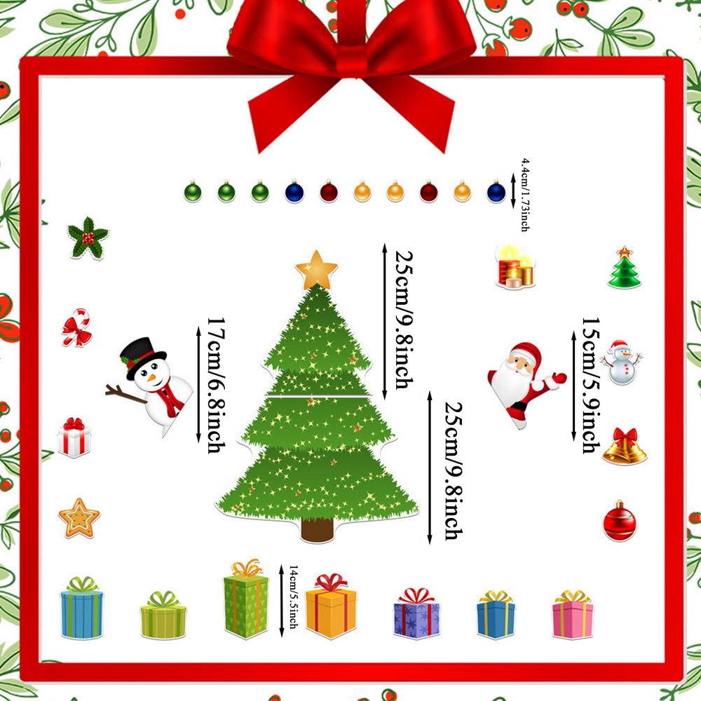 Christmas-themed Magnetic Stickers Cartoon Christmas Tree Magnets Santa Reindeer Pine Tree Festive Magnets Stickers For Fridge
