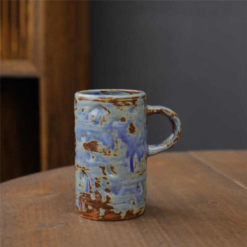 Cană Ceramică cu Glazură Schimbată în Cuptor Aprovizionare Personalitate Ceramică de Uz Casnic Ceramică Japoneză de Înaltă Calitate Ceramică Brută Cană de Apă Cană de Cafea Retro