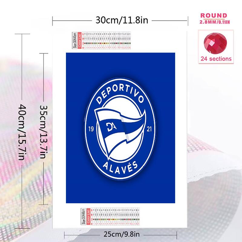 Deportivo Alaves 100% Round Full Drill 5D DIY Diamond Painting Embroidery Cross Stitch Rhinestone Decor