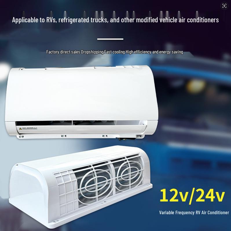 Smart Variable Frequency Rooftop Air Conditioner for RVs, Refrigerated, and Modified Vehicles with Electric Heating and Cooling