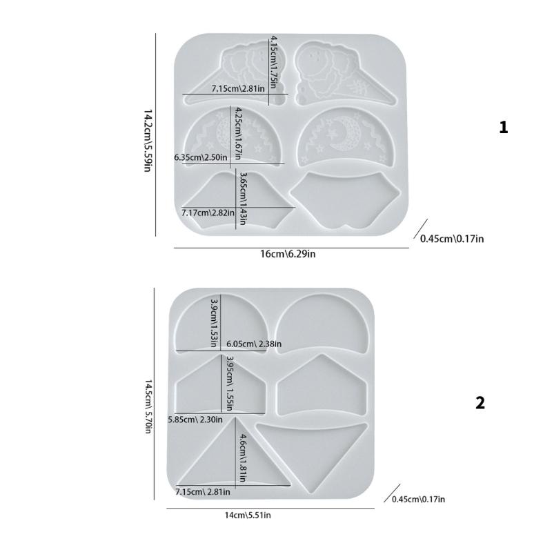 Flexible Silicone Jewelry Mold For Handmade Resin Hair Accessories Moon Crescent Ice Cream Designs Hairpin Mould