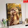 Sparkling Pearl Painting On Stretched Frame Happy Otter Design DIY Bead Art Canvas Relaxing Hobby Gift for Craft Lovers for Home Decor Art