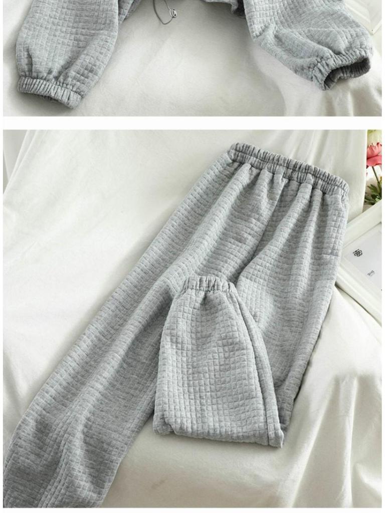 2025 Trendy Women's Plus Size Three-Piece Casual Set: Autumn/Winter Hooded Cardigan with Zipper