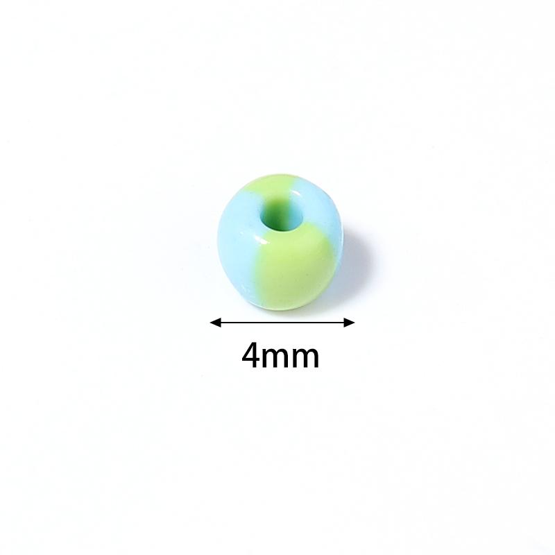 Apx 130pcs/Lot 4mm Stripe Czech Glass Seed Beads Round Acrylic Spacer Beads For Jewelry Making DIY Bracelet Necklace Accessories