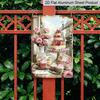 2D Flat, 1pc Vintage Metal Wall Art with Pink Roses, Cupcakes & Elegant Cake - 8x12 Inch Aluminum Kitchen Dining Room Decor Suitable for Cafe, Bar