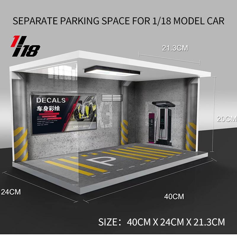 1/32 1/24 1/18 Scale Lighting Parking Lot Assembly Toy Diecast Alloy Model Car Garage DIY Scene Collection Display Toy Car Gift