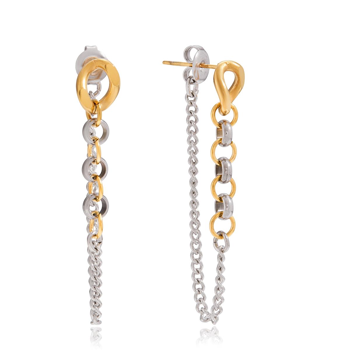 Серьги-цепочки Yori с кисточками, длинные, покрытие PVD 18K золотом, текстурированный металл, водостойкие, ежедневные аксессуары золотистый